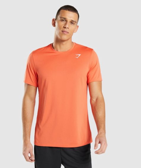 Men's Gymshark Arrival T-Shirts Orange | NZ 8QHFVW